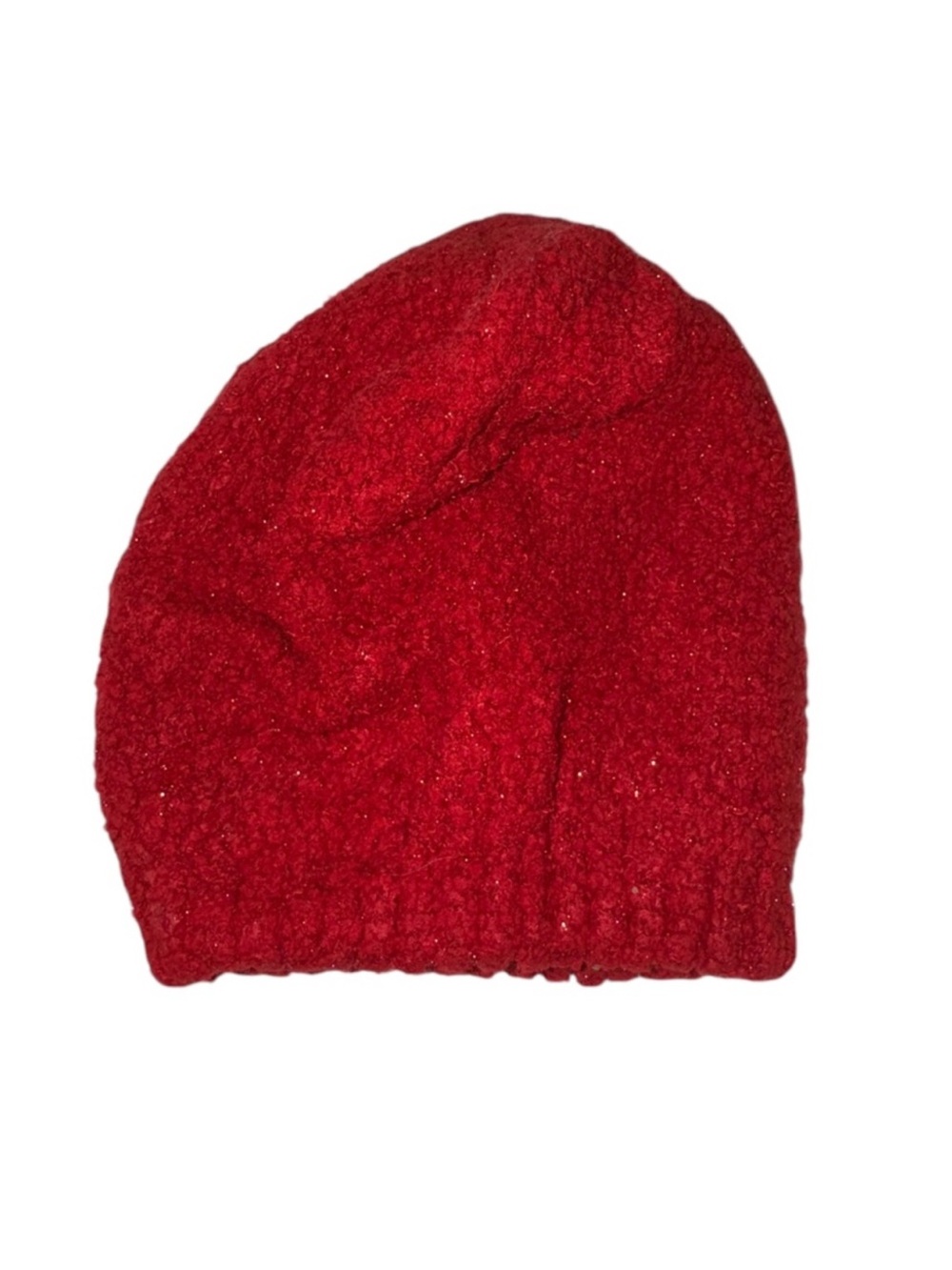 Red Glitter Knit Beanie